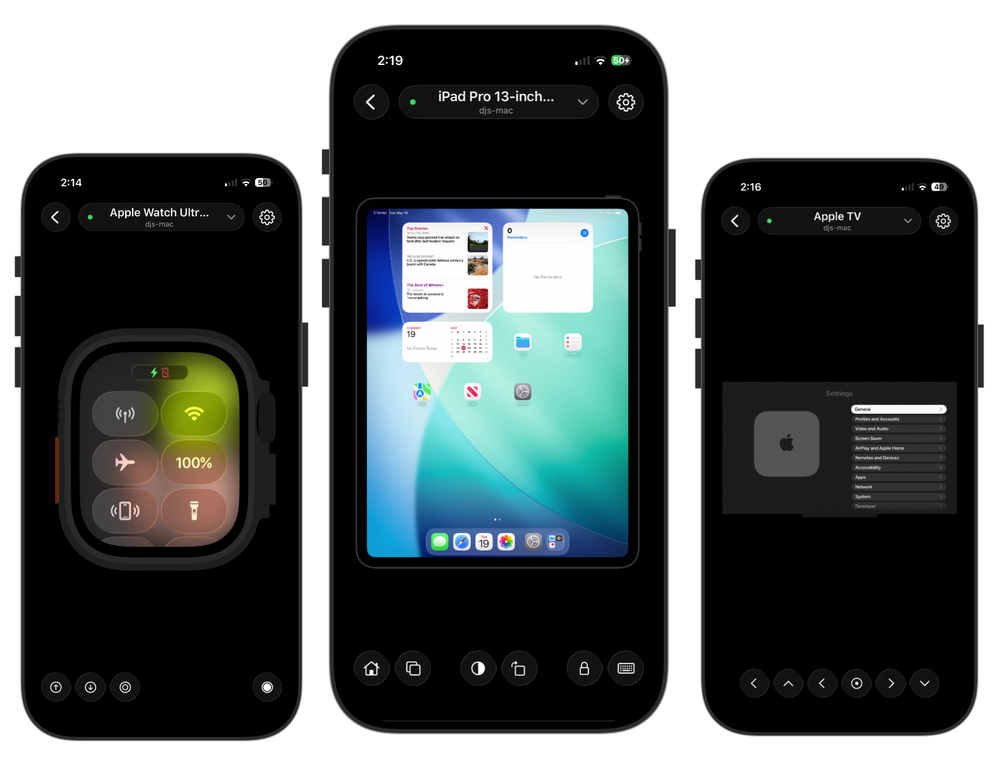 SimDeck remote access running on iOS