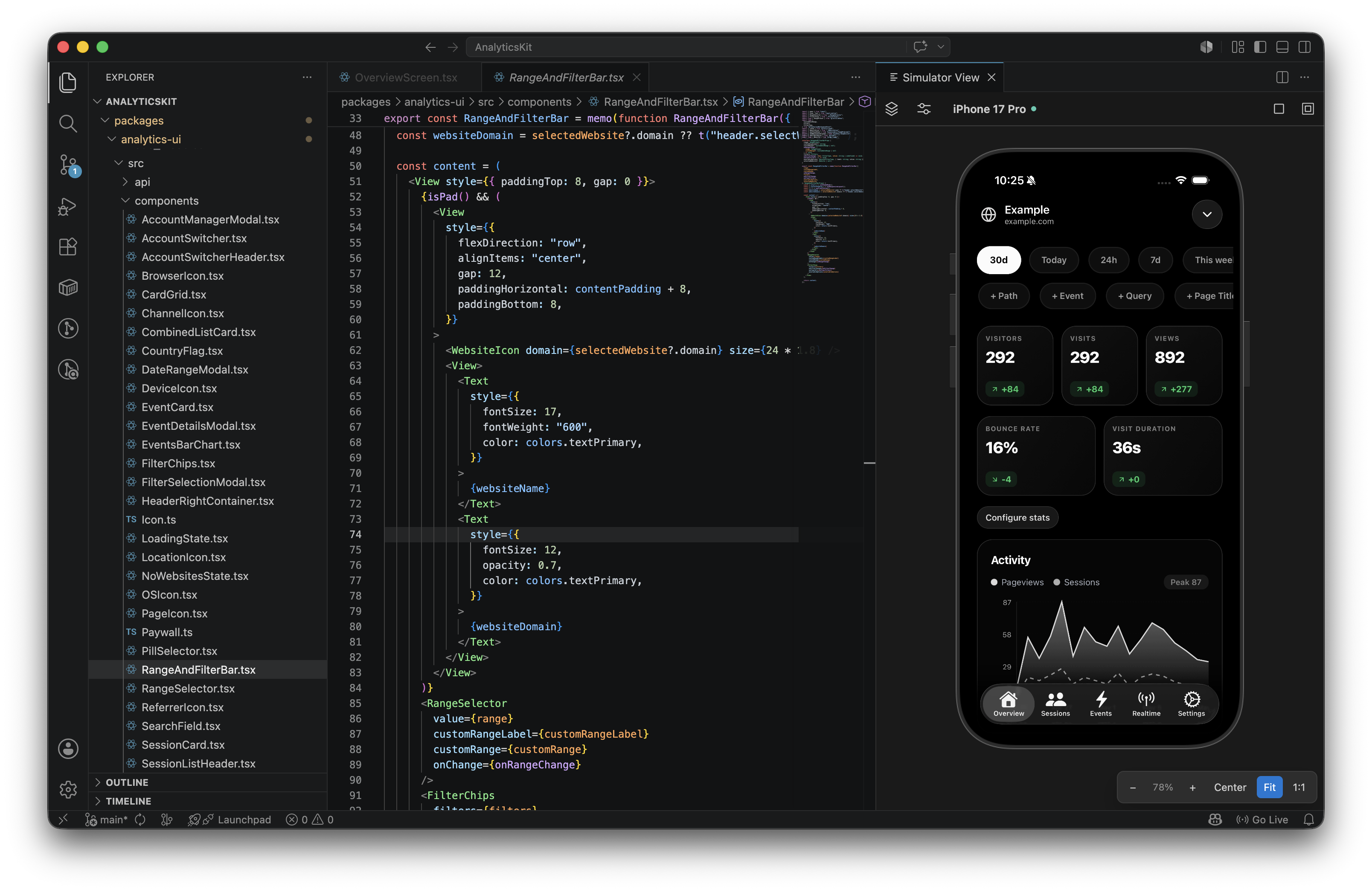 SimDeck running beside code in VS Code