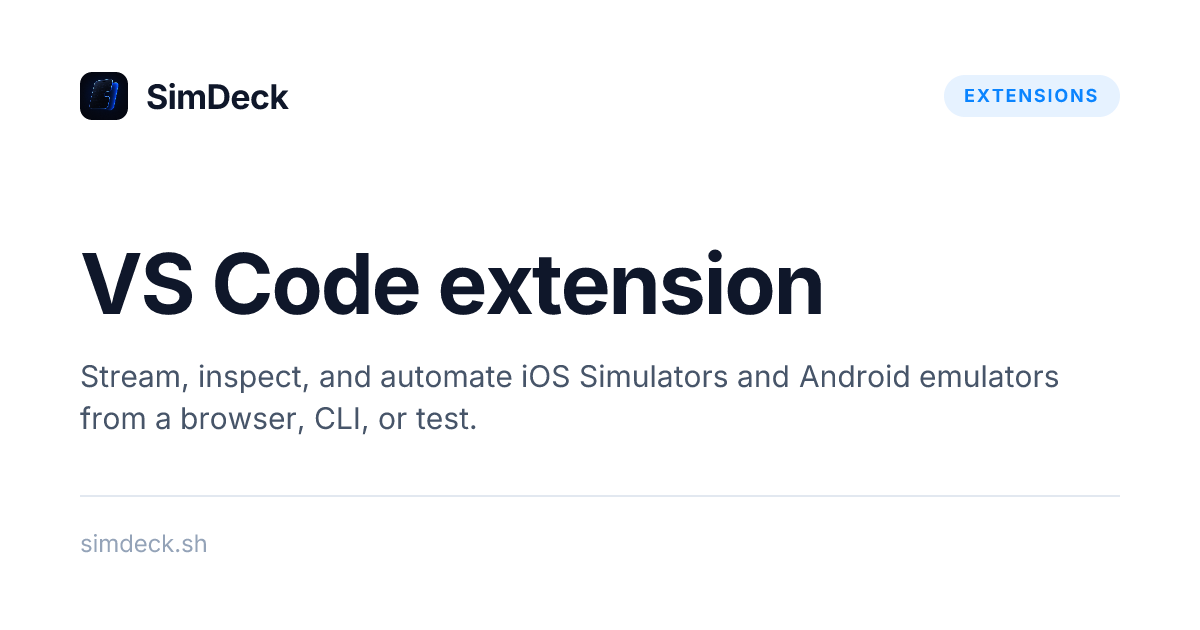VS Code extension | SimDeck