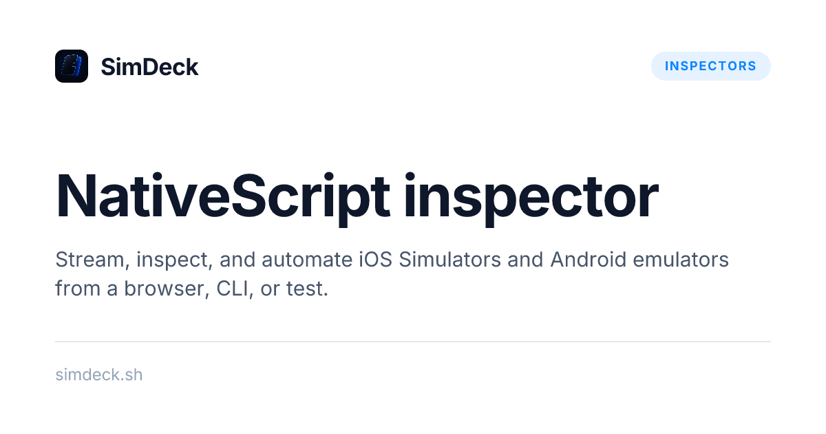 NativeScript inspector | SimDeck